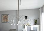 Hanglamp met 14 verstelbare kelkjes, RVS, ingebouwde dimmer, Design, Ophalen of Verzenden, Zo goed als nieuw, Metaal
