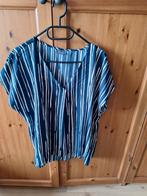 Dunne blouse blauw wit streepje 46 nieuw korte mouw, Jessica, Blauw, Maat 42/44 (L), Ophalen of Verzenden
