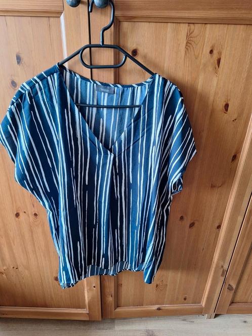 Dunne blouse blauw wit streepje 46 nieuw korte mouw, Kleding | Dames, Tops, Zo goed als nieuw, Maat 42/44 (L), Blauw, Korte mouw