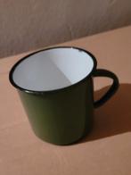 Oude emaille beker groen, Antiek en Kunst, Ophalen