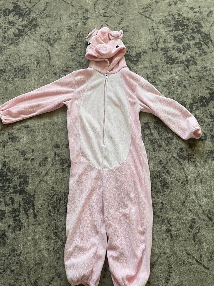 Roze varkens onesie maat 5 tot 8 jaar, Kinderen en Baby's, Carnavalskleding en Verkleedspullen, Gebruikt, Jongen of Meisje, 110 t/m 116