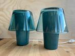 Ikea Gavik tafellamp, petrol blauw glas, vintage jaren 90, Huis en Inrichting, Lampen | Tafellampen, Gebruikt, Ophalen of Verzenden