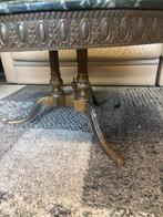 Marmeren tafel met glasplaat, Huis en Inrichting, Tafels | Salontafels, Ophalen, Gebruikt, Rond, 50 tot 100 cm
