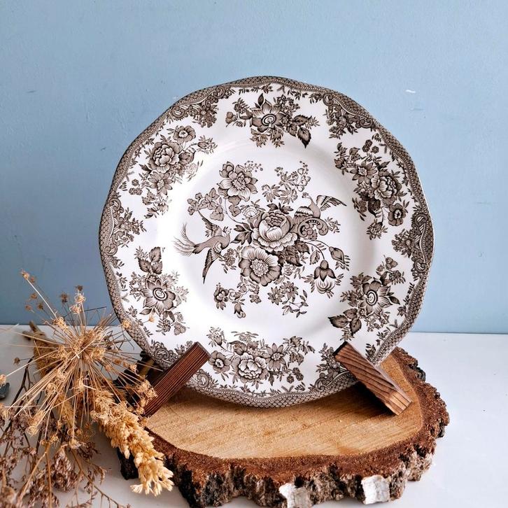 Enoch Wedgwood 'Asiatic Pheasants' (bruin), dinerbord, Antiek en Kunst, Antiek | Servies los, Ophalen of Verzenden