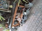 Smalle tafel met zwaar stenen of marmer blad, Ophalen of Verzenden, 25 tot 50 cm