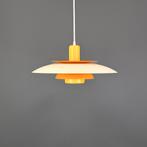 Vintage retro hanglamp in geel en oranje - Deens design, Vintage, Ophalen of Verzenden, Zo goed als nieuw, 75 cm of meer