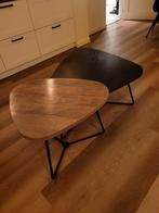 Salontafelset Black/Old Teak - Unieke Set!, Huis en Inrichting, Ophalen, 50 tot 100 cm, 50 tot 100 cm, Zo goed als nieuw