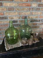 Brocante oude groene gist flessen, Antiek en Kunst, Antiek | Glas en Kristal, Ophalen of Verzenden