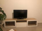 TV meubel en vitrinekast BESTA IKEA wit eiken, Huis en Inrichting, Kasten | Vitrinekasten, Ophalen, 150 tot 200 cm, Zo goed als nieuw