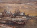 schilderij winterlandschap, Antiek en Kunst, Ophalen of Verzenden