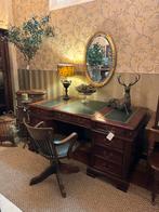 Engels bureau ingelegd blad van leer brocante antiek, Ophalen