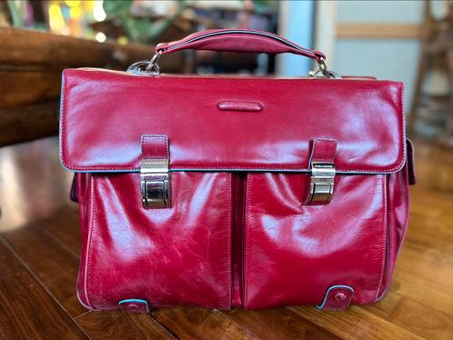 PIQUADRO - Laptoptas voor heren, Sieraden, Tassen en Uiterlijk, Tassen | Schoudertassen, Gebruikt, Overige merken, Rood, Leer