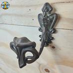 Art Nouveau / Jugendstil wand / kapstok haak green man BRONS, Ophalen of Verzenden, Koper of Brons