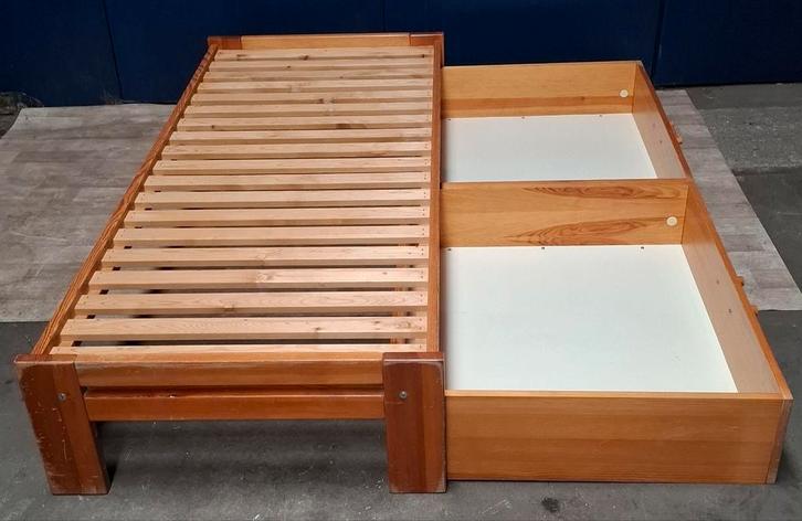 1 persoons bed 80 x 190 cm met 2 opberglades, Huis en Inrichting, Slaapkamer | Bedden, Gebruikt, Eenpersoons, 90 cm, 190 cm of minder
