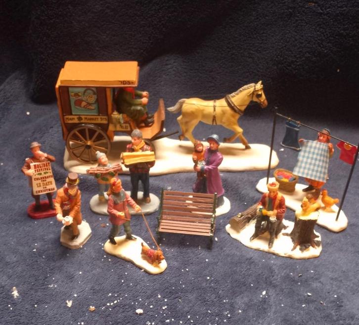 Lemax Poppetjes figuren rijtuig Decoratie Kerstdorp, Diversen, Kerst, Gebruikt, Ophalen of Verzenden