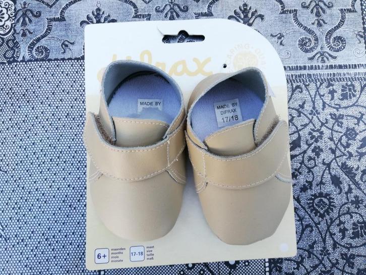 Babyschoentjes beige leer maat 17/18, Kinderen en Baby's, Babykleding | Schoentjes en Sokjes, Nieuw, Jongetje of Meisje, Schoentjes
