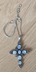 collier met hanger,  zilver en maanstenen, volgnr 23, Antiek en Kunst, Ophalen of Verzenden, Zilver