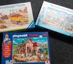 Ravensburger & Playmobil Puzzels - Bouwplaats & Boerderij, Ophalen of Verzenden, Meer dan 50 stukjes, Zo goed als nieuw, 4 tot 6 jaar