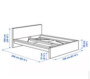 Ikea Malm bed 140x200 zwart - afbeelding 3