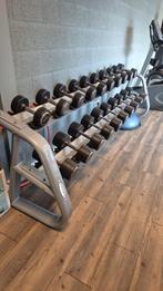 Dumbellrek met gewichten  8 - 26 kg, Ophalen, Gebruikt, Rug, Dumbbell