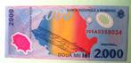 1999 Roemenie Polymer Biljet 2.000 Lei UNC, Ophalen of Verzenden, Overige landen, Los biljet