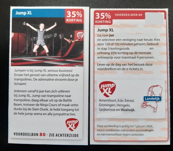Jump XL 35% korting voor max 4 personen, Tickets en Kaartjes, Kortingen en Cadeaubonnen