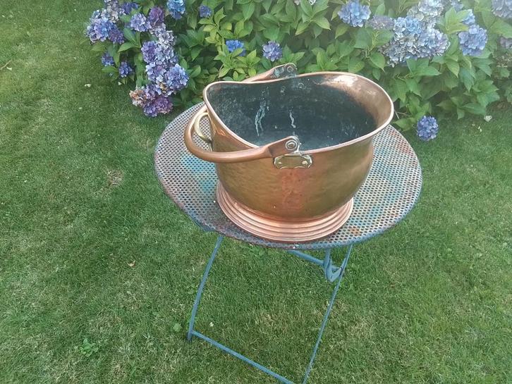 Koperen Brandhoutpot/ Bloempot, Antiek en Kunst, Antiek | Koper en Brons, Koper, Verzenden