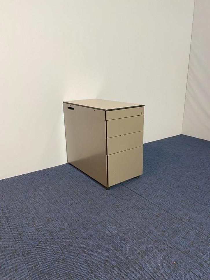 Ladekast / Standcontainer Ahrend, grijs, eiken topblad, Huis en Inrichting, Kasten | Ladekasten, Gebruikt, Minder dan 100 cm, 50 tot 100 cm