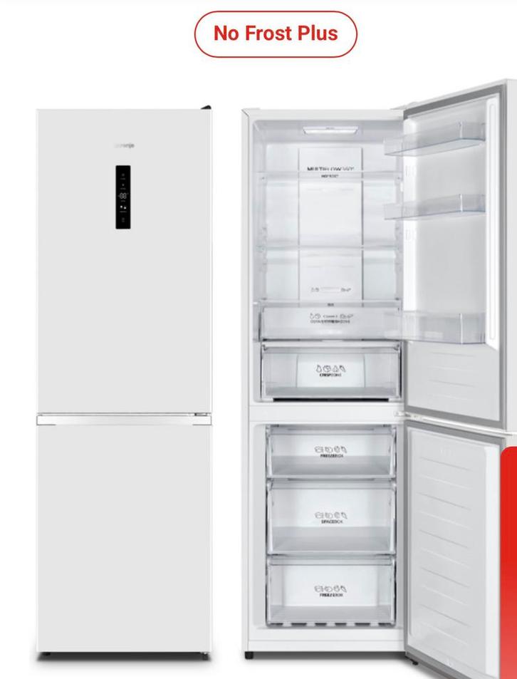 Gorenje koelvriescombinatie nieuw no frost wit, Witgoed en Apparatuur, Koelkasten en IJskasten, Nieuw, Met aparte vriezer, 200 liter of meer