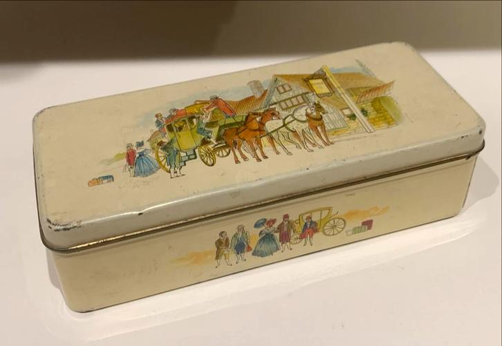 Oud Blik Pickwick Tea rechthoekig voor theezakjes, Verzamelen, Blikken, Gebruikt, Thee, Douwe Egberts, Ophalen of Verzenden