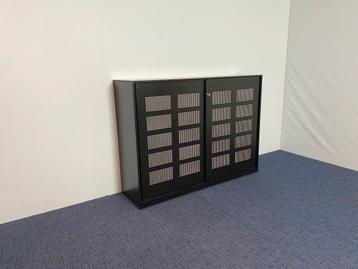 10x Schuifdeurkast Ahrend (akoestisch), nieuw zwart gespoten - afbeelding 2