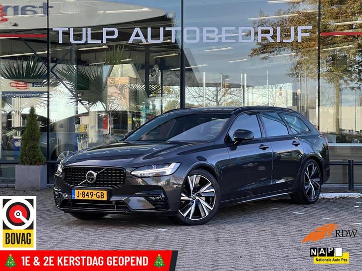Volvo V90 2.0 B5 R-Design Leder Dak HUD H&K Trekhaak NAP, Auto's, Volvo, Bedrijf, Te koop, V90, 360° camera, ABS, Achteruitrijcamera