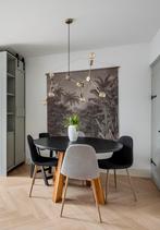 Ronde eettafel zwart eiken – Ø130 cm, Huis en Inrichting, Tafels | Eettafels, Ophalen, Zo goed als nieuw, Rond, 100 tot 150 cm