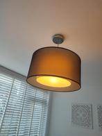 Huiskamer salon tafel hanglamp linnen kap donkergrijs, Ophalen of Verzenden, Minder dan 50 cm
