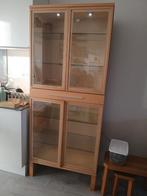 Ikea bjursta vitrine 190x80x43 van hout en glas, met licht, Ophalen, Gebruikt, Glas, 50 tot 100 cm
