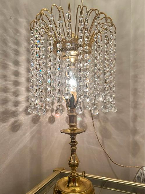 GEMERKTE SWAROVSKI kristallen tafellamp kristallen ballen, Huis en Inrichting, Lampen | Tafellampen, Minder dan 50 cm, Glas, Ophalen of Verzenden