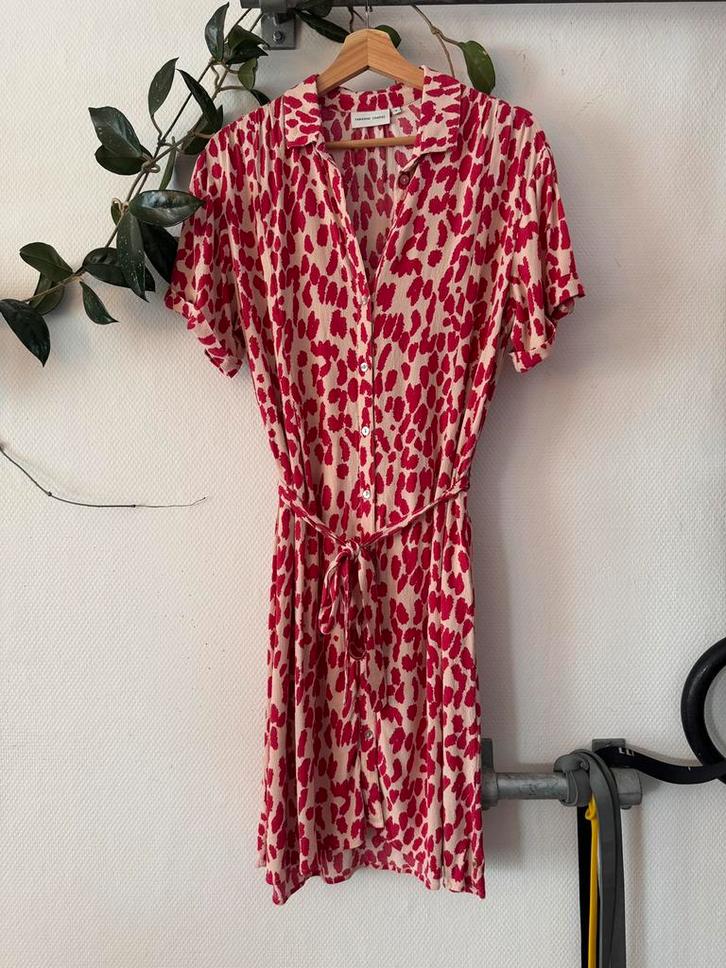 Doorknoopjurkje van Fabienne Chapot maat M, Kleding | Dames, Jurken, Zo goed als nieuw, Maat 38/40 (M), Roze, Boven de knie, Ophalen of Verzenden