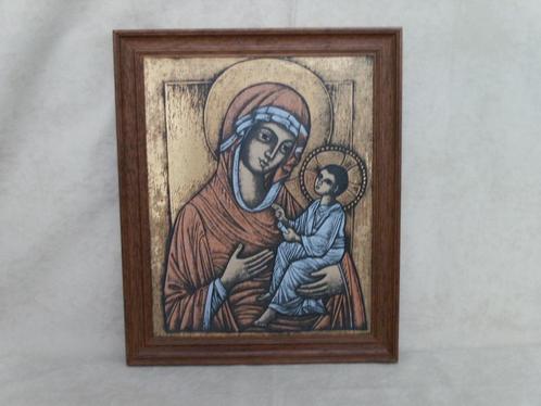 Zeefdruk op Opalineglas <> MADONNA <> Glaskunst-Atelier FLOS, Antiek en Kunst, Kunst | Litho's en Zeefdrukken, Ophalen of Verzenden