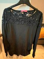 Studio Anneloes zwart shirt met kant maat M, Kleding | Dames, T-shirts, Ophalen, Zo goed als nieuw, Zwart, Korte mouw