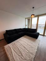 Prachtige luxe zwarte croco suede bank, Ophalen, Zo goed als nieuw, Stof