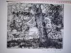 6 vernis mou etsen (soft-ground etching) met bomen/bos 1983, Ophalen of Verzenden