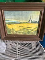 Schilderij: Mooi Landschap met Kerk, Ophalen of Verzenden