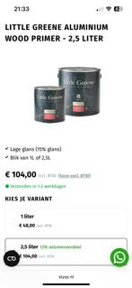 Little greene primer 2,5 liter, Doe-het-zelf en Verbouw, Verf, Beits en Lak, Overige kleuren, Nieuw, Ophalen of Verzenden, Verf