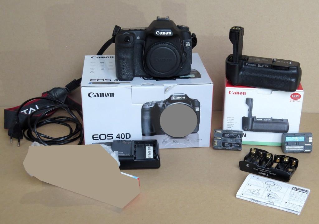 Canon body 40D, batterijgreep BG-E2N, 2 accu's, Audio, Tv en Foto, Fotocamera's Digitaal, Gebruikt, Spiegelreflex, Canon, 10 Megapixel