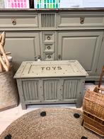 Vintage houten speelgoedkist antiek klepbank mand kist, Ophalen, Zo goed als nieuw, Nvt, Rechthoekig