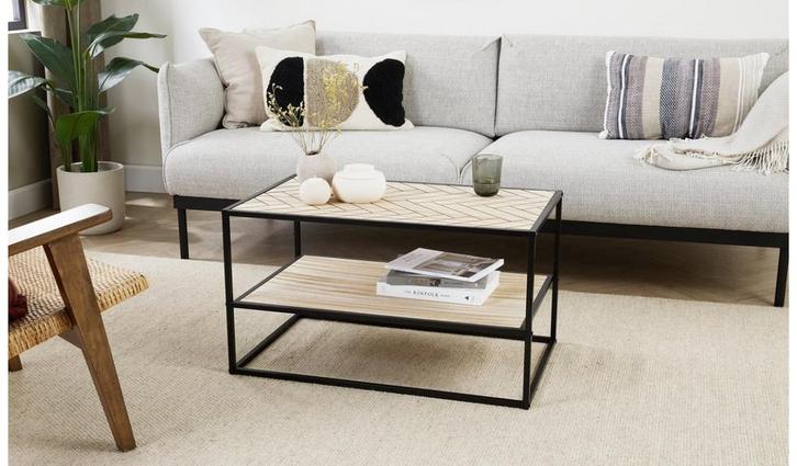 Nieuwe Dijon Visgraat Salontafel - Naturel, Huis en Inrichting, Tafels | Sidetables, Nieuw, 50 tot 75 cm, 50 tot 100 cm, Rechthoekig