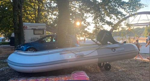 Complete set rubberboot 3.50 met trailer en 8pk mercury, Watersport en Boten, Rubberboten, Gebruikt, Overige merken, Aluminium