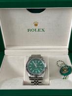 Rolex Datejust 41mm groen, Ophalen, Zo goed als nieuw, Staal, Rolex