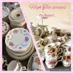 Vintage High Tea servies te huur, mix & match bloemen, broca, Antiek en Kunst, Ophalen