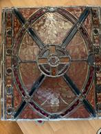 Antiek Glas-in-lood Paneel met Kruismotief, Ophalen